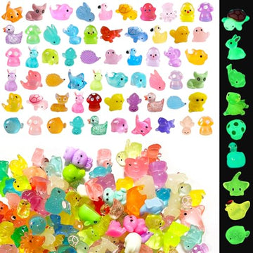 Guuozzli 200 Pcs Mini Resin Animals,Variety Little Small Figures Miniature,Tiny Resin Animals Bulk for Micro Fairy Garden Dollhouse Landscape