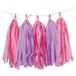 Stunning Pink & Purple Tissue Tassel Garland - 9 ft (1 Pc.) - Premium Quality Paper - Eye-catching Party Decor - Ideal for Any Occasion