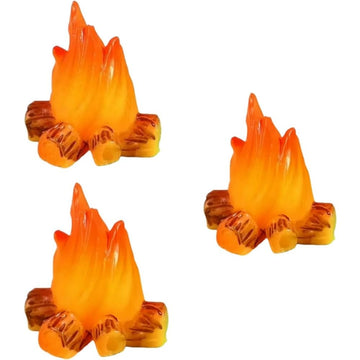Essivox 3Pcs Miniature Resin Campfire Models, Halloween Decor, Micro Landscapes, Creative Displays