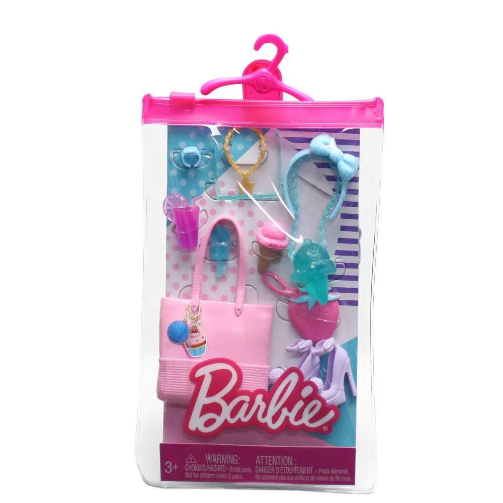 Barbie Accessories, Storytelling Pack for Barbie Dessert Themed Dolls, 11 Sweet Fashion Accessories
