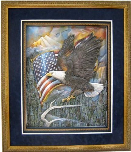 American Pride - Eagle and Flag - Paper Tole 3D Decoupage Craft Kit Size 8x10 inches 18988 (The Additional Pictures Show Examples of This Craft Kit