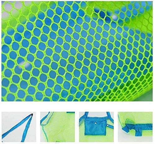 Large Mesh Bag for Beach Toys Beach Bag for Sand Toys Mesh Sand Toy Bag Tote Green/Blue 18 x 12 x 18 Inch