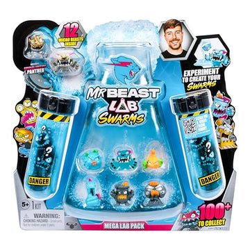 MrBeast Lab Swarms Mega Lab 12 Pk Chaos Chomper - Experiment by Adding Water, Shaking The Test Tube & Revealing 12pk of 1" MrBeast Collectible