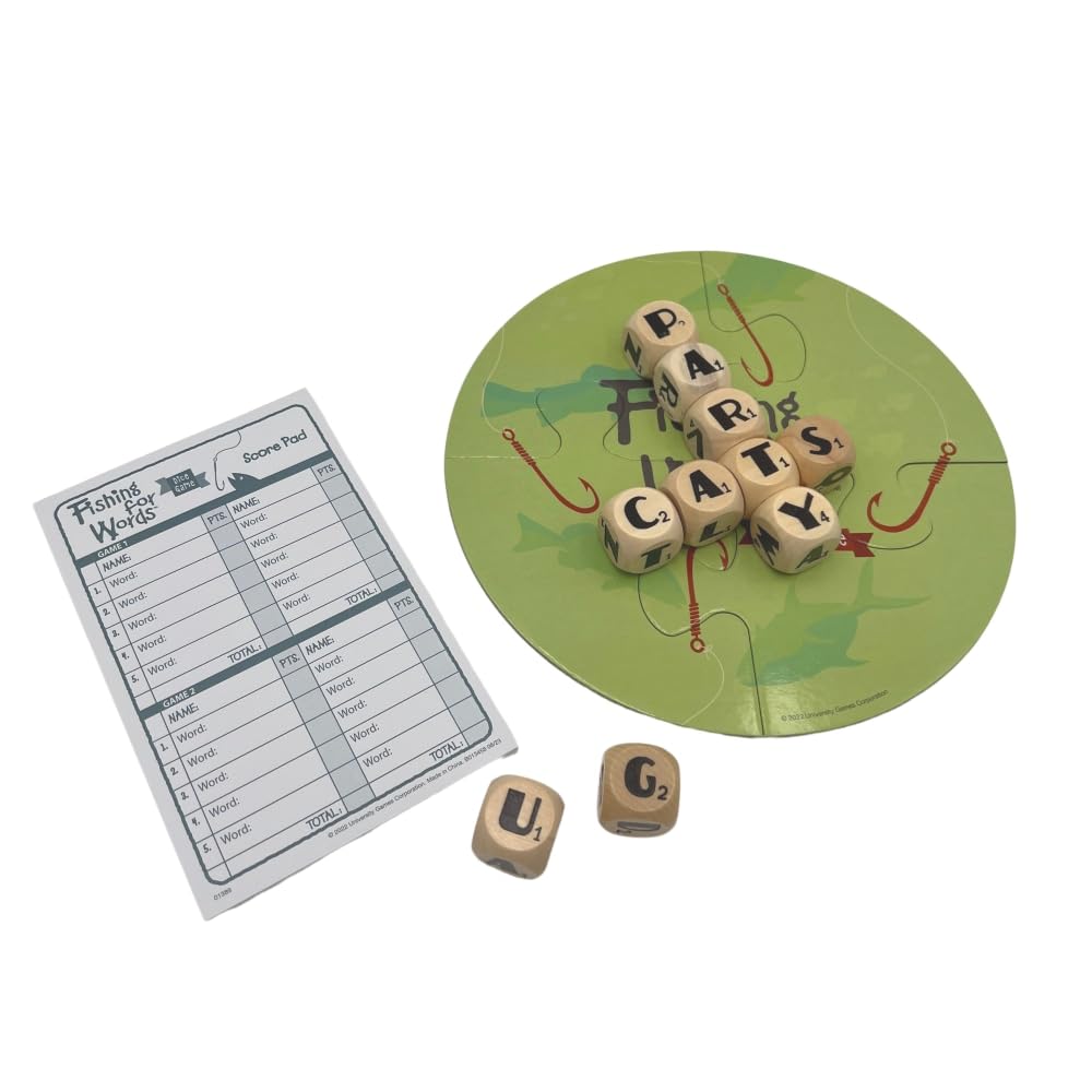 Fishing for Words Word Dice Game, Family Word Game, Ages 8+