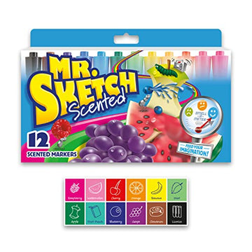 Mr. Sketch Scented Markers, Chisel Tip, Assorted Colors, 12 Count - Fun for Kids, Coloring, Spark Creativity, Arts & Crafts