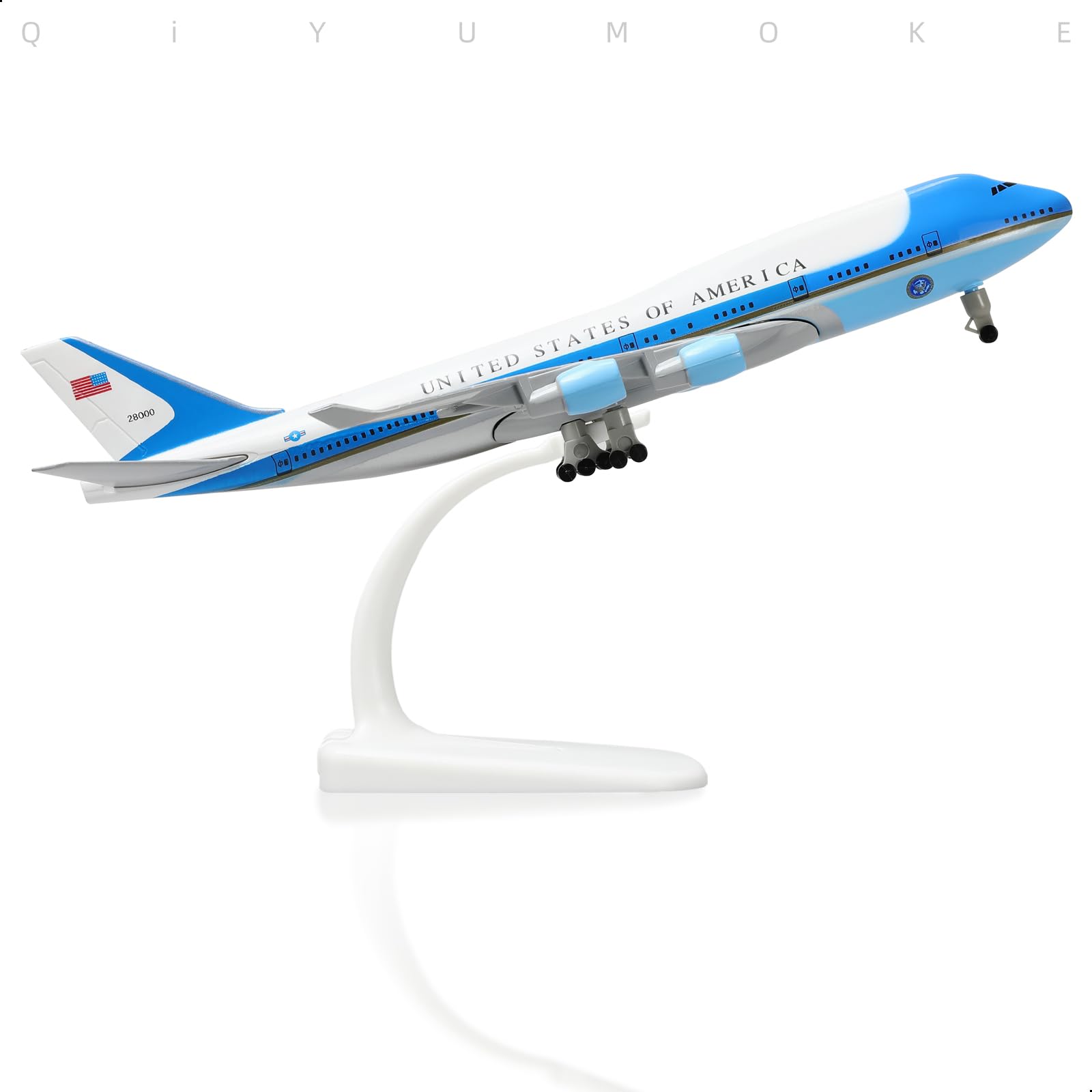 QIYUMOKE 1/300 Air Force One Metal Airplane Model 747 with Stand (7.8-inch L) for Boeing 747 VC-25A Diecast Airplane Model kit for Adult Aviation