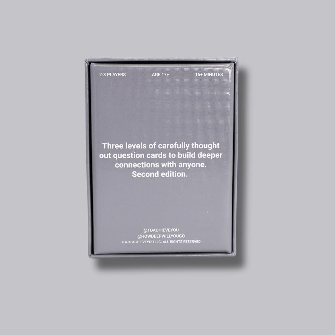 How Deep Will You Go? 2nd Edition Card Game - 99 Conversation Cards to Feel More Connected with Friends - for Adults, Teens, Strangers, and Groups