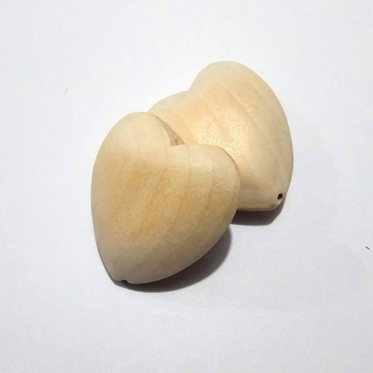 10pcs Natural 40mm Unfinished Wood Hearts Beads with Holes Eco-Friendly Wooden Handing Materials DIY Beading Craft Accessories (40mm 10pcs)