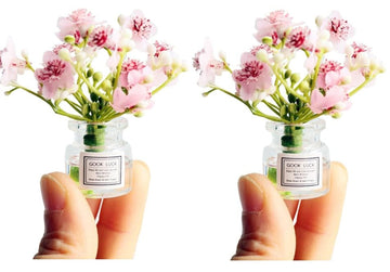 Miniature Flowers in Vase Set - 1:6 Scale Dollhouse Décor with Realistic Details, Tiny Floral Arrangements for Micro Landscape, Train Platform