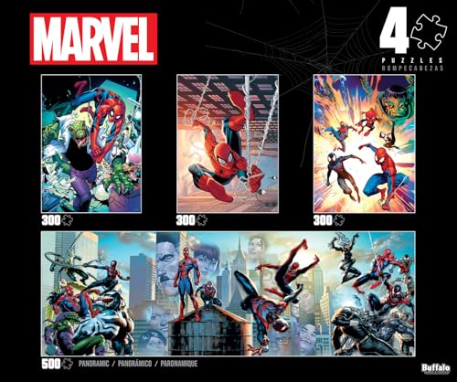 Buffalo Games - Marvel Spider-Man - 4 Pack, 300-500 Piece Jigsaw Puzzles