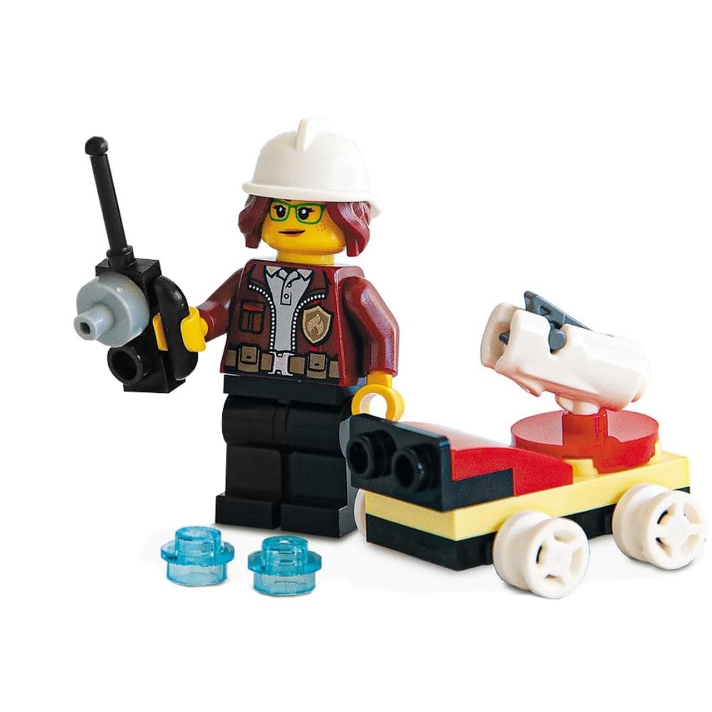 LEGO City Minifigure - Firefighter with Mini Fire Truck Minibuild