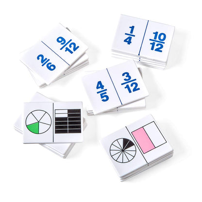 hand2mind Plastic Fraction Dominoes Game Tiles, Montessori Math Materials for Kids to Learn Decimal and Fraction Equivalence Math Manipulatives 4th