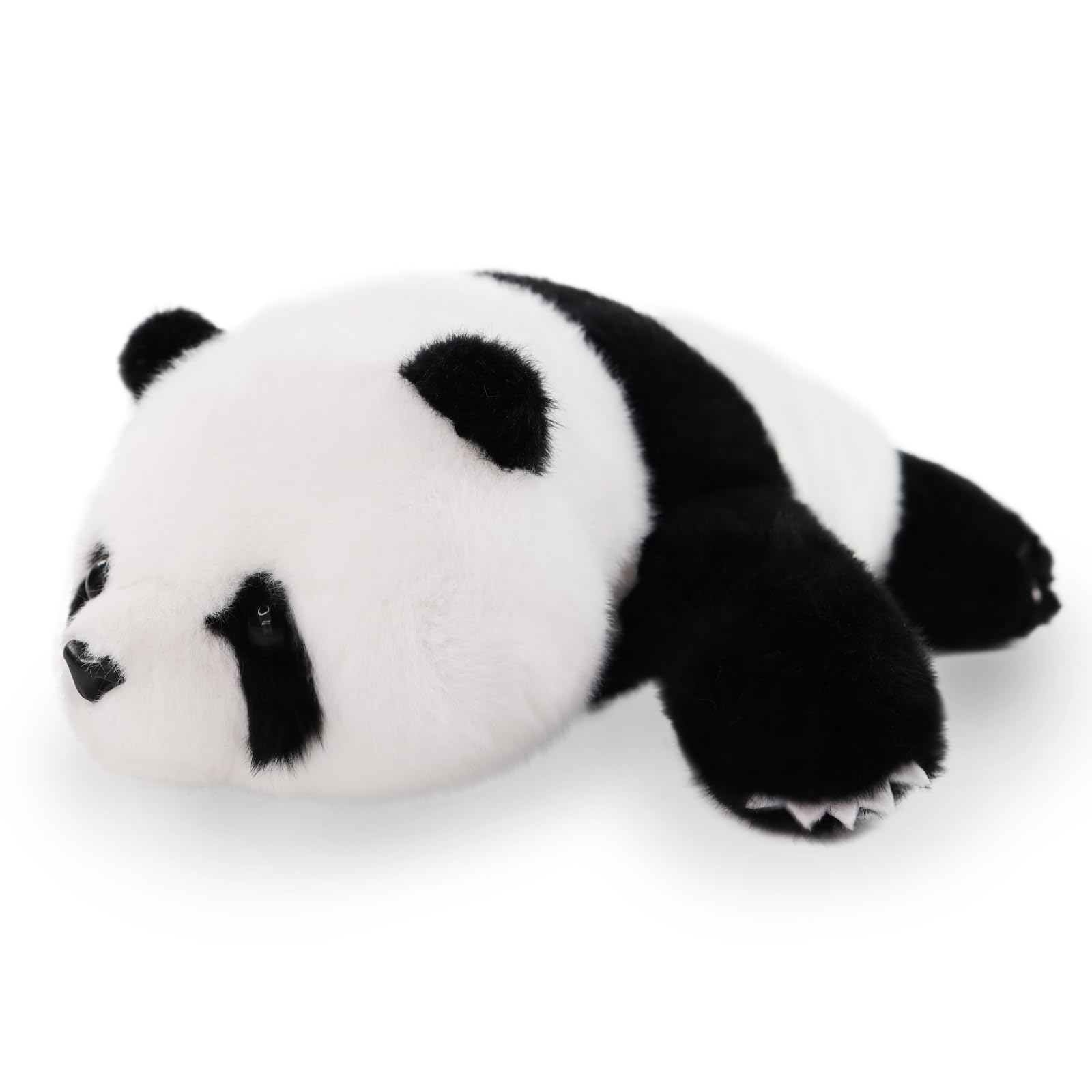 Furvana Plush Panda Stuffed Animal, Black and White Plush Pillow, 12" Soft Cuddly Toy, for Kids and Girls Birthday Christmas