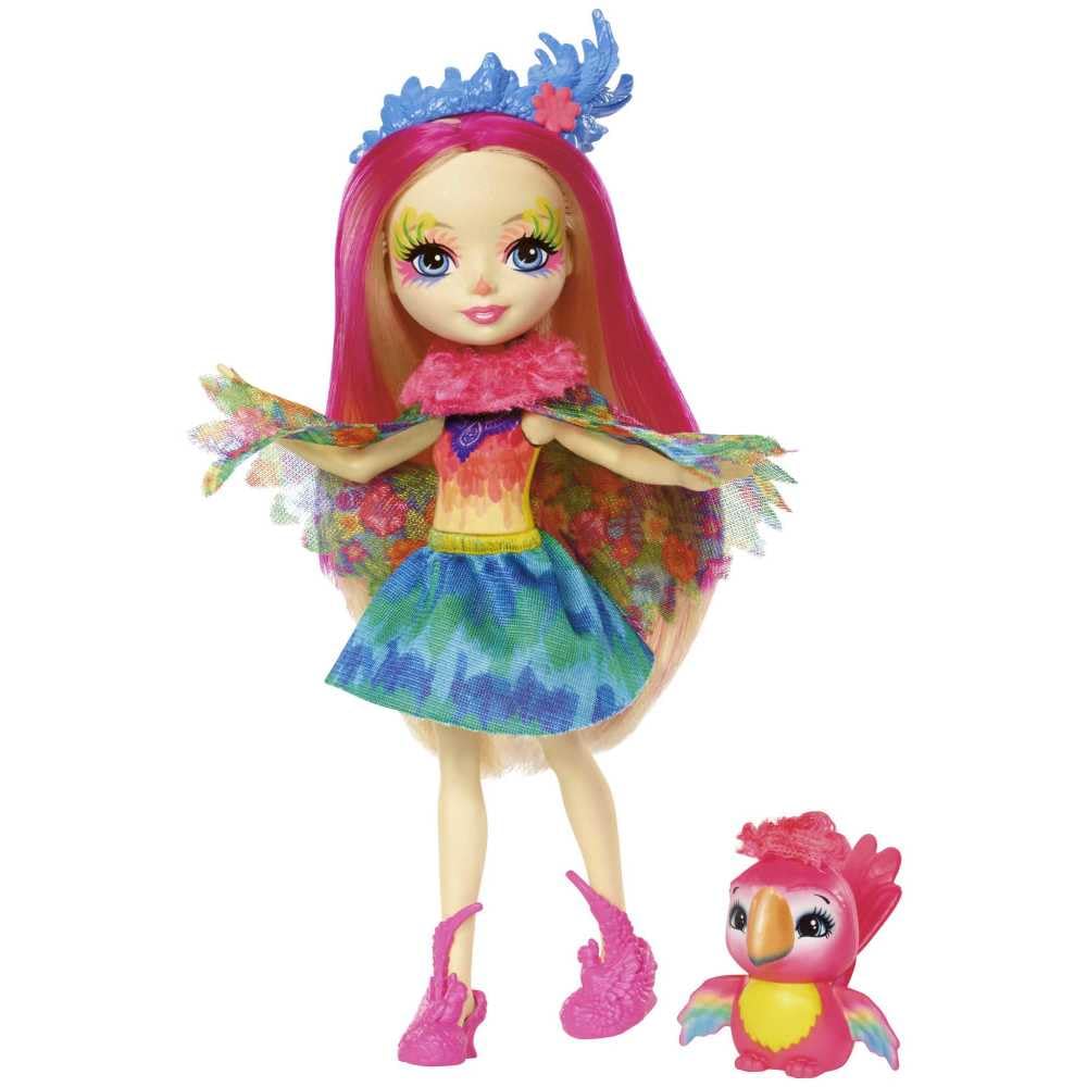 Enchantimals Peeki Parrot Doll and Sheeny Animal Figure