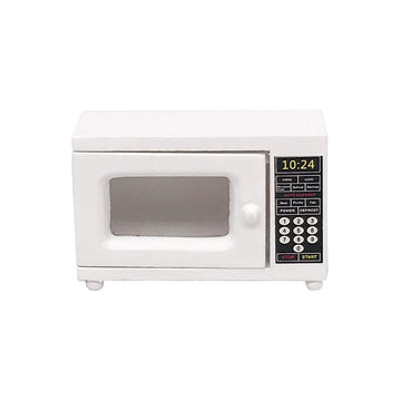 SXFSE Dollhouse Decoration Accessories,1:12 Dollhouse Miniature Furniture Room Wooden Furniture Microwave Oven White