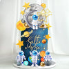 34 PCS Space Cake Toppers Outer Astronaut Figurines Planet Satellite Balls and Stars for Space Theme Birthday Supplies (Planet)