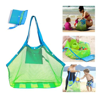 SupMLC Mesh Extra Large Beach Bags and Totes - Holds Toys, Towels, Sand Away - For Children's Toys, Market, Grocery, Picnic