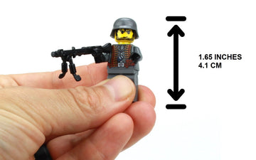 Battle Brick 1.6 Inches Tall Collectible German WW2 Soldier MG34 Custom Minifigure | Genuine Military Minifig | Printed in The USA | World WAR 2 |