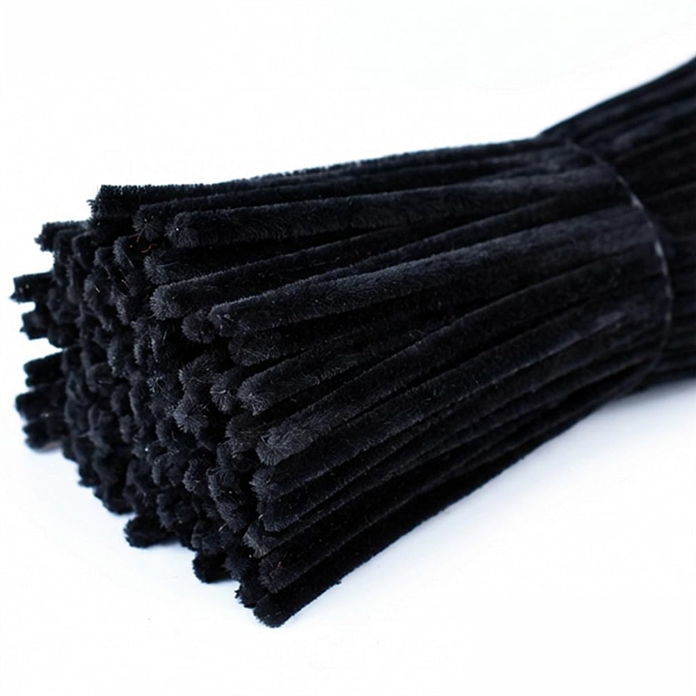 300 Pieces Black Pipe Cleaners Craft Bulk Art Chenille Stems for DIY Project Decorations