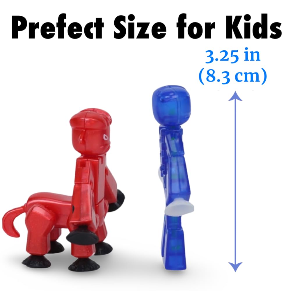 Zing StikBot Poseable Action Figure - Stop Motion Animation Toy, 2-Pack