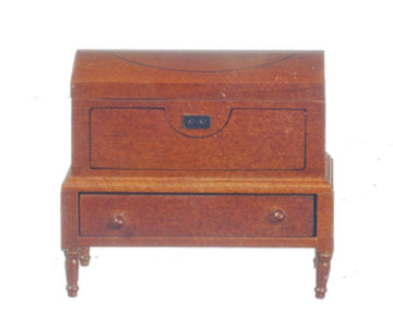 Dollhouse Miniature 1:12 Scale Walnut Lincoln Dome Chest #T6745