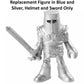 Imaginext Replacement Parts for Fisher-Price Clobbering Crossbow Playset - HCG67 ~ Replacement Figure in Blue and Silver, Helmet and Sword