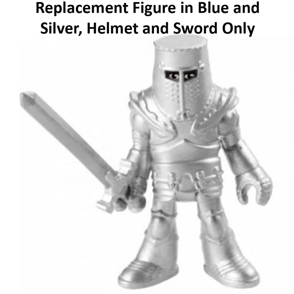 Imaginext Replacement Parts for Fisher-Price Clobbering Crossbow Playset - HCG67 ~ Replacement Figure in Blue and Silver, Helmet and Sword