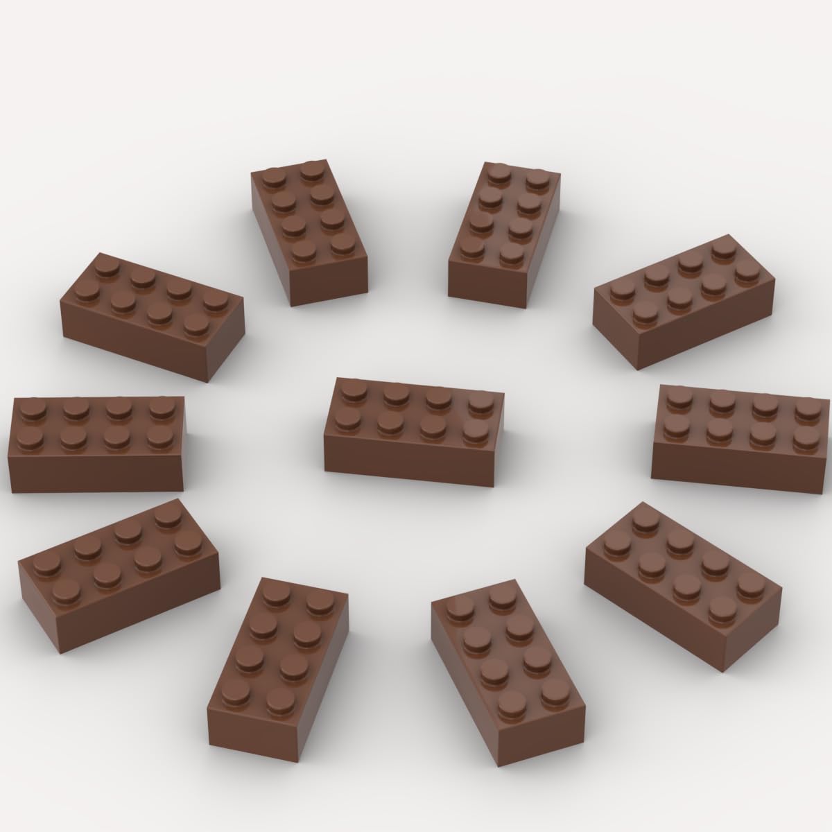 500 Piece Brown 2x4 Bricks Bulk, Classic Building Block Flat, Compatible with Lego Parts and Pieces, MOC Building Bricks DIY Play Set for Kids Age 6+