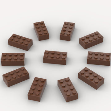 500 Piece Brown 2x4 Bricks Bulk, Classic Building Block Flat, Compatible with Lego Parts and Pieces, MOC Building Bricks DIY Play Set for Kids Age 6+