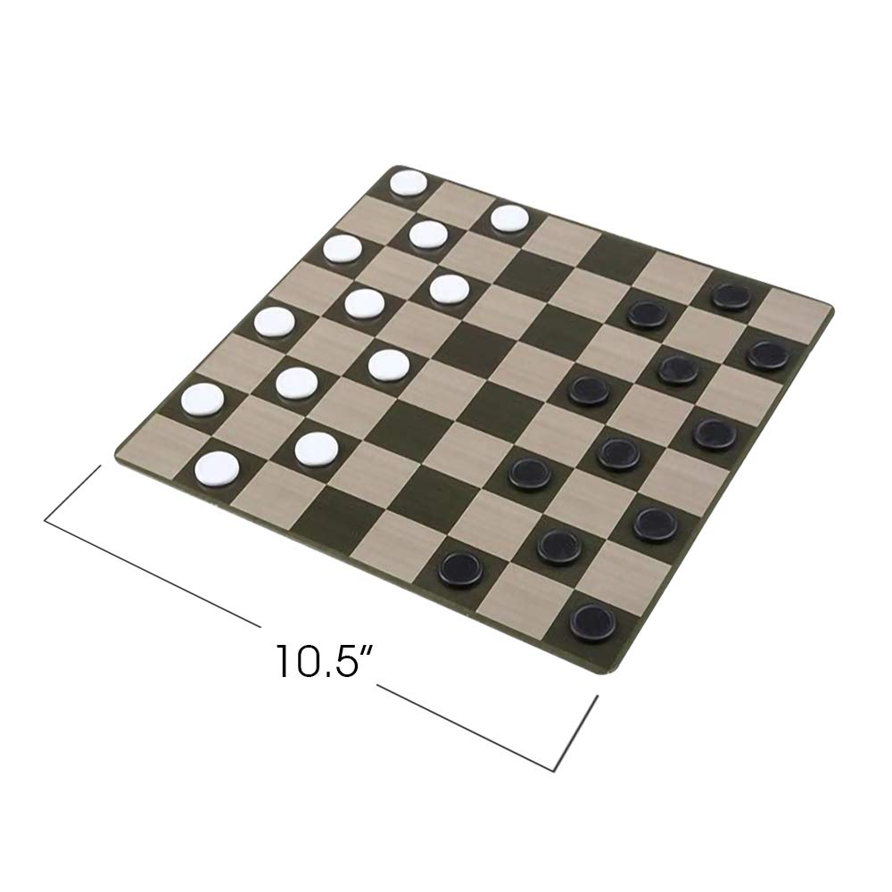 Gamie 10 Board Games Set, Classic Family Games for Kids and Adults, Includes 5 Double Sided Playing Boards with Backgammon, Chinese Checkers, Snakes