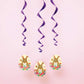 Floral Easter Bunny Hanging Swirl Decorations - 26" (Pack of 3) - Stunning Spring-Themed Swirls - Perfect for Festive Celebrations & Home Decor