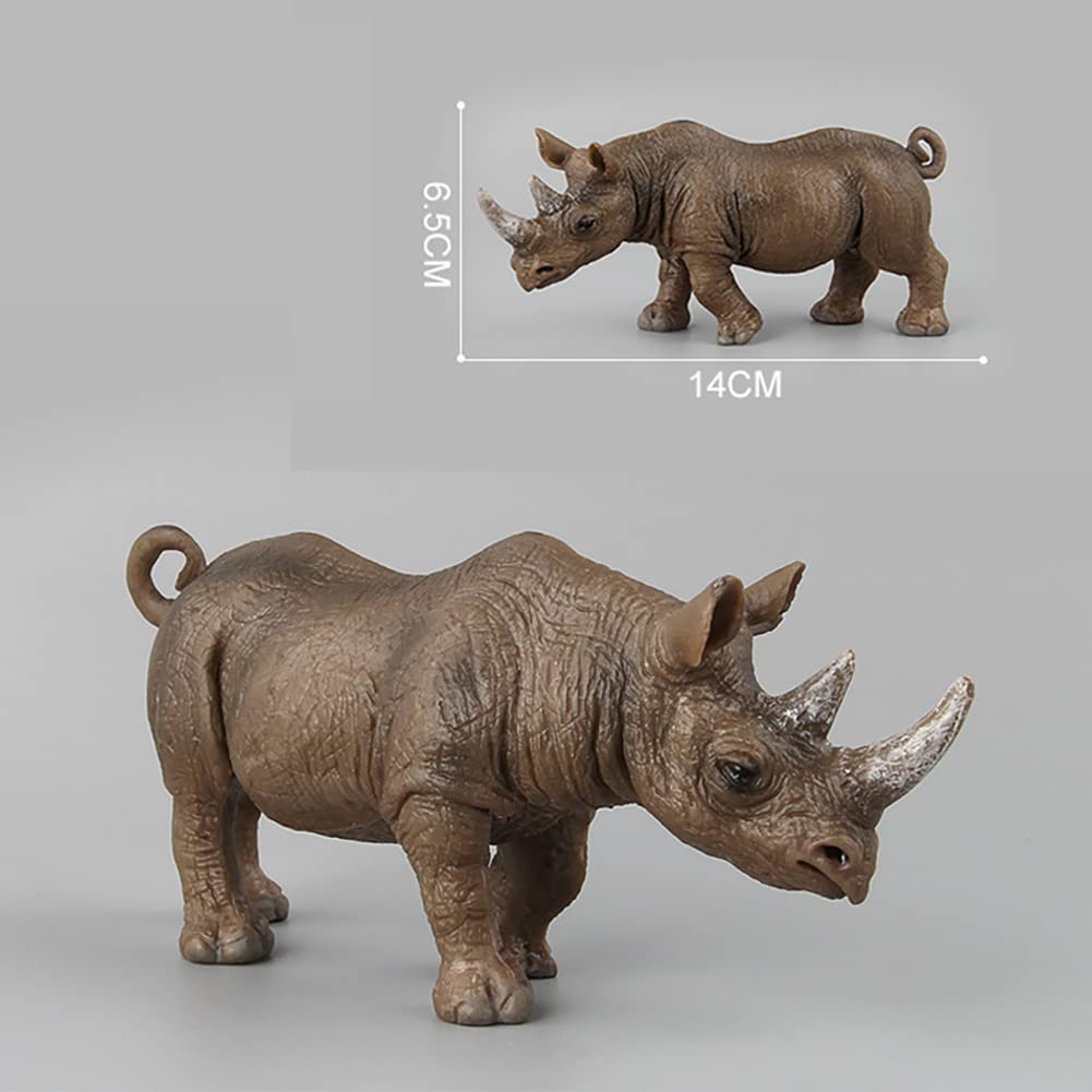 BLAPNK 3 Pcs African Jungle Rhinoceros Model Figure Toy, Realistic Rhinos Figurines Collection Playset Preschool Science Educational Learn Cognitive