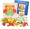 Mosaic Shape Wooden Pattern Blocks Puzzle, 120 PCS Wooden Pattern Blocks with 20 Pcs Reference Cards,Kindergarten Classic Educational Geometric Shape