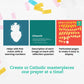 Pray by Stickers for Catholic Kids - 10 Pages First Communion Book - Bible Activity Book - Interactive Prayer Book - Color-Full Sticker Painting