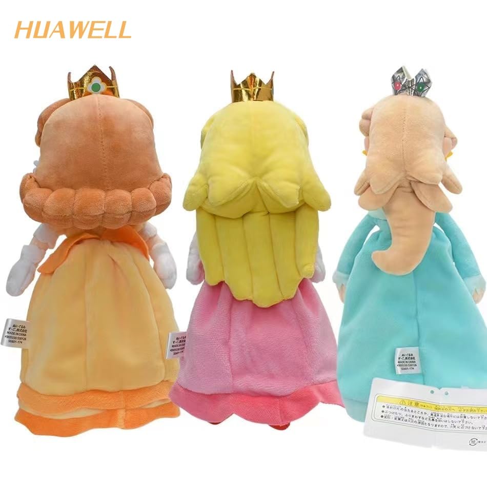 HUAWELL Sup Mari All Star Collection Princes Peach Plush Toy PrincessRosalina & Dasy Stuffed Plush 8" (Princes Peach & PrincessRosalina & Dasy)