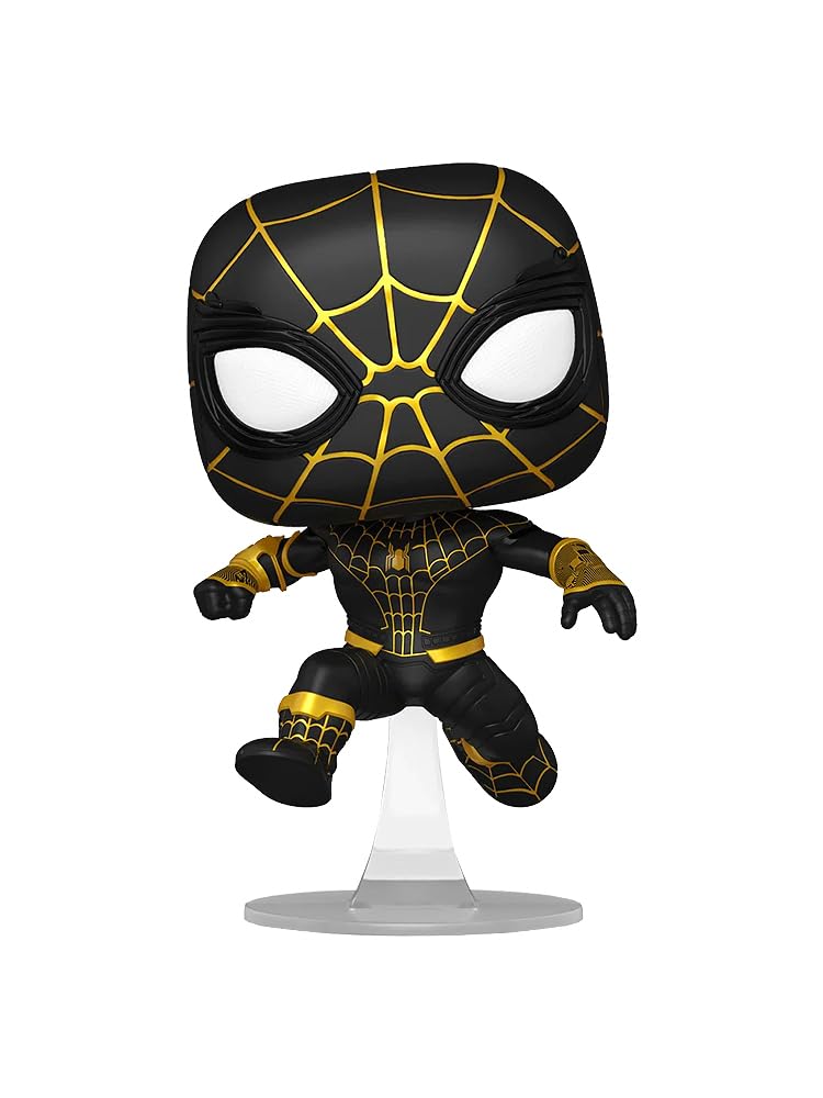 Funko Pop! Marvel: No Way Home - Spider Man in Black & Gold Suit (Chase Variant) Glows in The Dark Exclusive Vinyl Figure Collectibles Bundled with