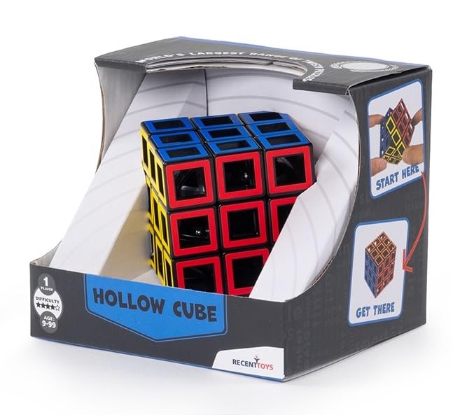 Meffert's Hollow Cube - The Original 3x3 Transparent Cube Brainteaser Puzzle from Recent Toys - Travel Friendly Fun for Ages 9 to Adult