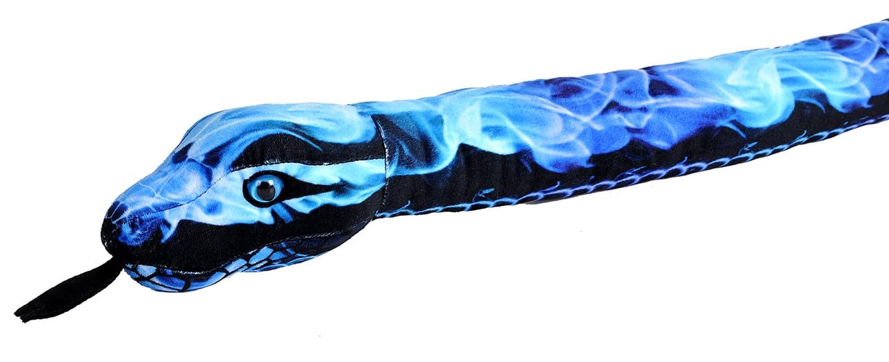 Wild Republic Snakesss Blue Flames Snake Stuffed Animal - 54"