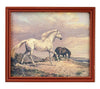 Melody Jane Dollhouse Horses Picture Painting Brown Frame Miniature Accessory