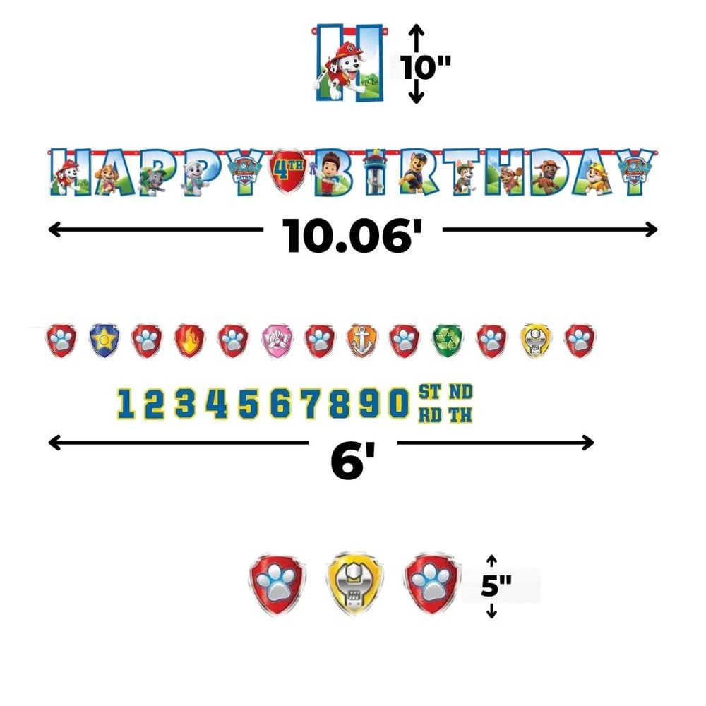 Personalized Banner Kit - 10.6' x 10" | Assorted Design | 1 Set of 2 Pcs., Paw Patrol