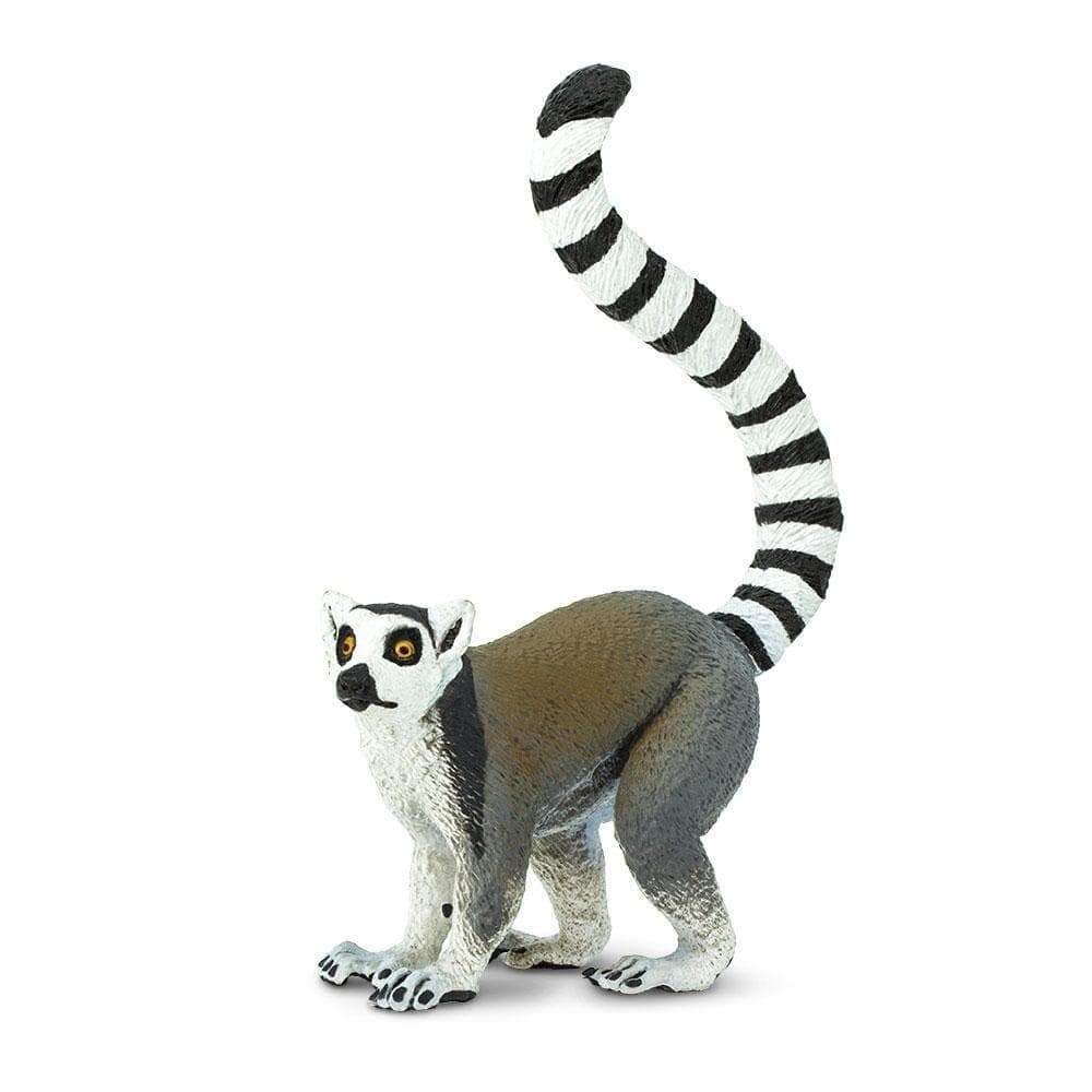 Safari Ltd. Ring-Tailed Lemur Figurine - Lifelike 4" Hand-Painted Wildlife Jungle Figure - Educational Toy for Boys, Girls & Kids Ages 3+