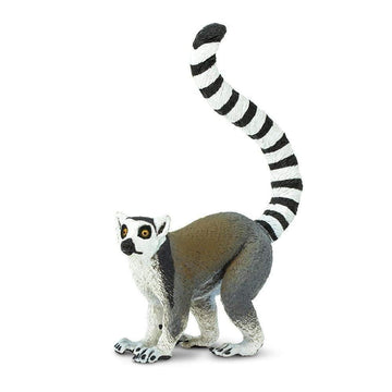 Safari Ltd. Ring-Tailed Lemur Figurine - Lifelike 4" Hand-Painted Wildlife Jungle Figure - Educational Toy for Boys, Girls & Kids Ages 3+