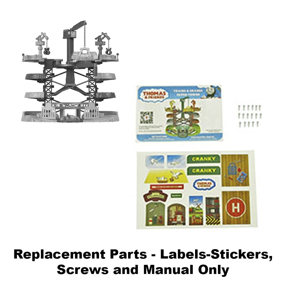 Replacement Parts for Fisher-Price Thomas and Friends Trains and Cranes Super Tower Playset GXH09 - Replacement Labels - Stickers, Screws and Manual