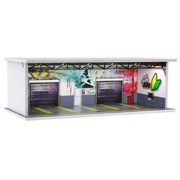 G-FANS 1/64 Scale Hot die-cast Wheels Model car scenarios Display case with LED Light and Acrylic Cover, Scenes Parking lot Diorama Storage Garage Box