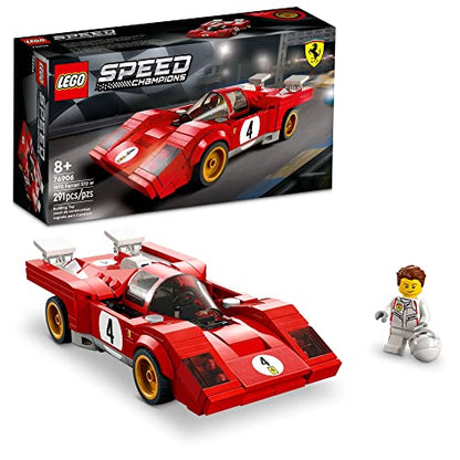 LEGO Speed Champions 1970 Ferrari 512 M 76906 Building Set - Sports Red Race Car Toy, Collectible Model Building Set with Racing Driver Minifigure