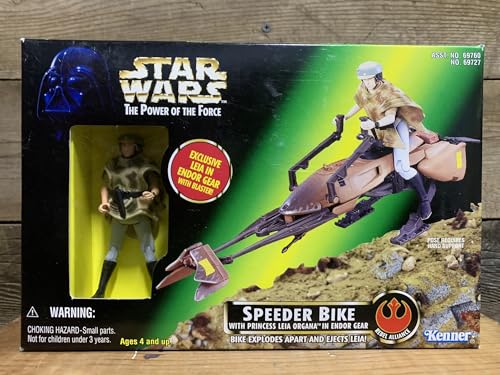 Star Wars - Power of the Force - Speeder Bike with Princess Leia Organa in Endor Gear