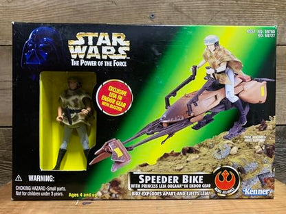 Star Wars - Power of the Force - Speeder Bike with Princess Leia Organa in Endor Gear