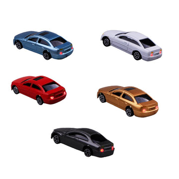 szzijia 5PCS 1:100 HO Scale Model LED Lighted Car with 12V Front and Rear Lights for Building Train Layout