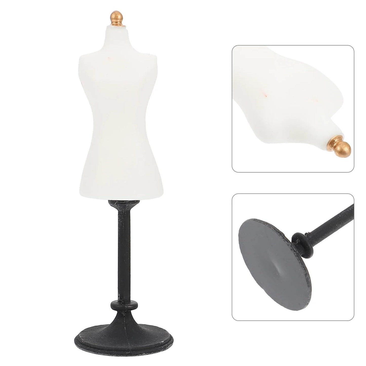 White 1/24 Miniature Dress Form Mannequin Dollhouse Decoration Accessories, DIY Doll House Kit