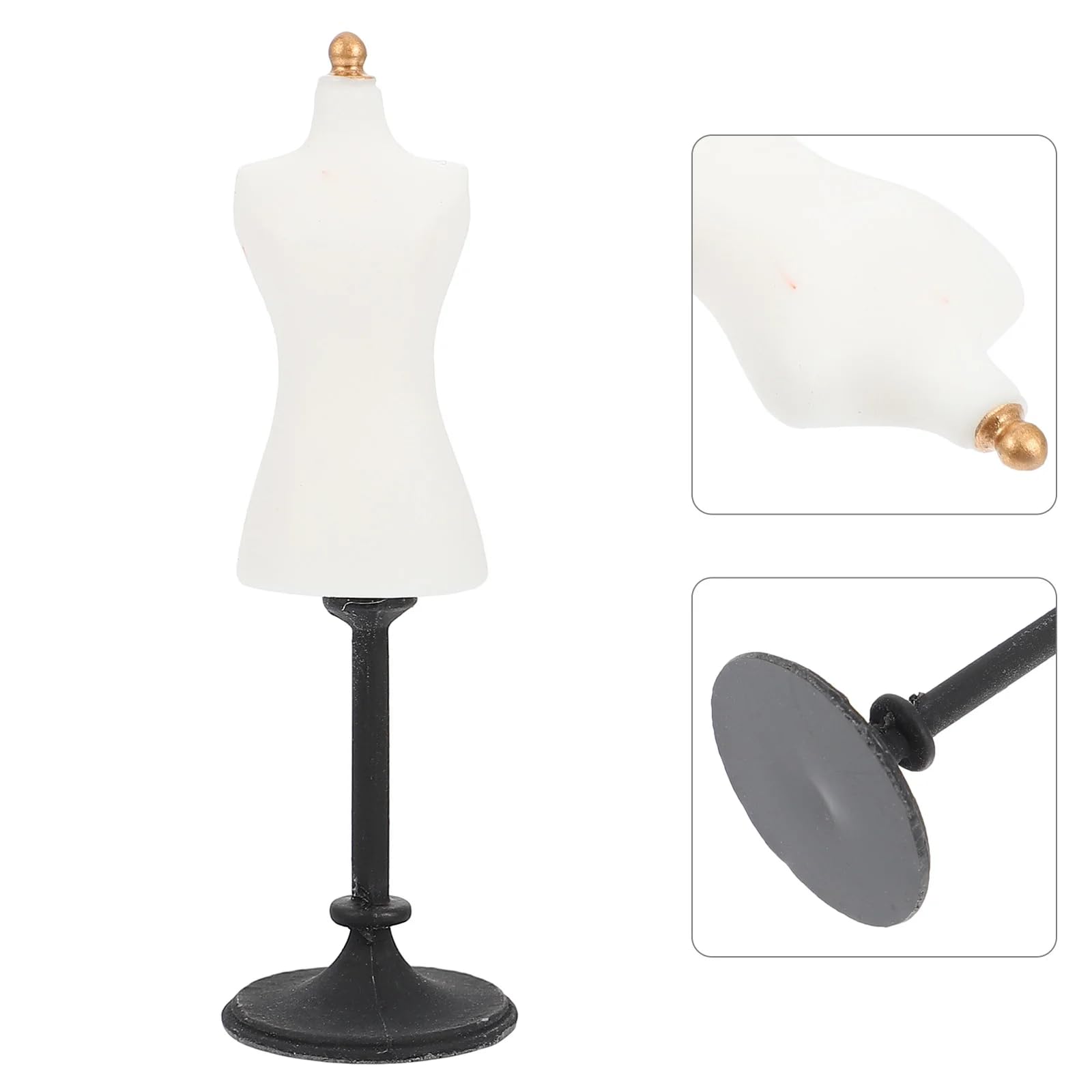 White 1/24 Miniature Dress Form Mannequin Dollhouse Decoration Accessories, DIY Doll House Kit